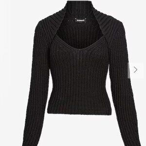 Express Ribbed Scoop Neck Long Sleeve Sweater